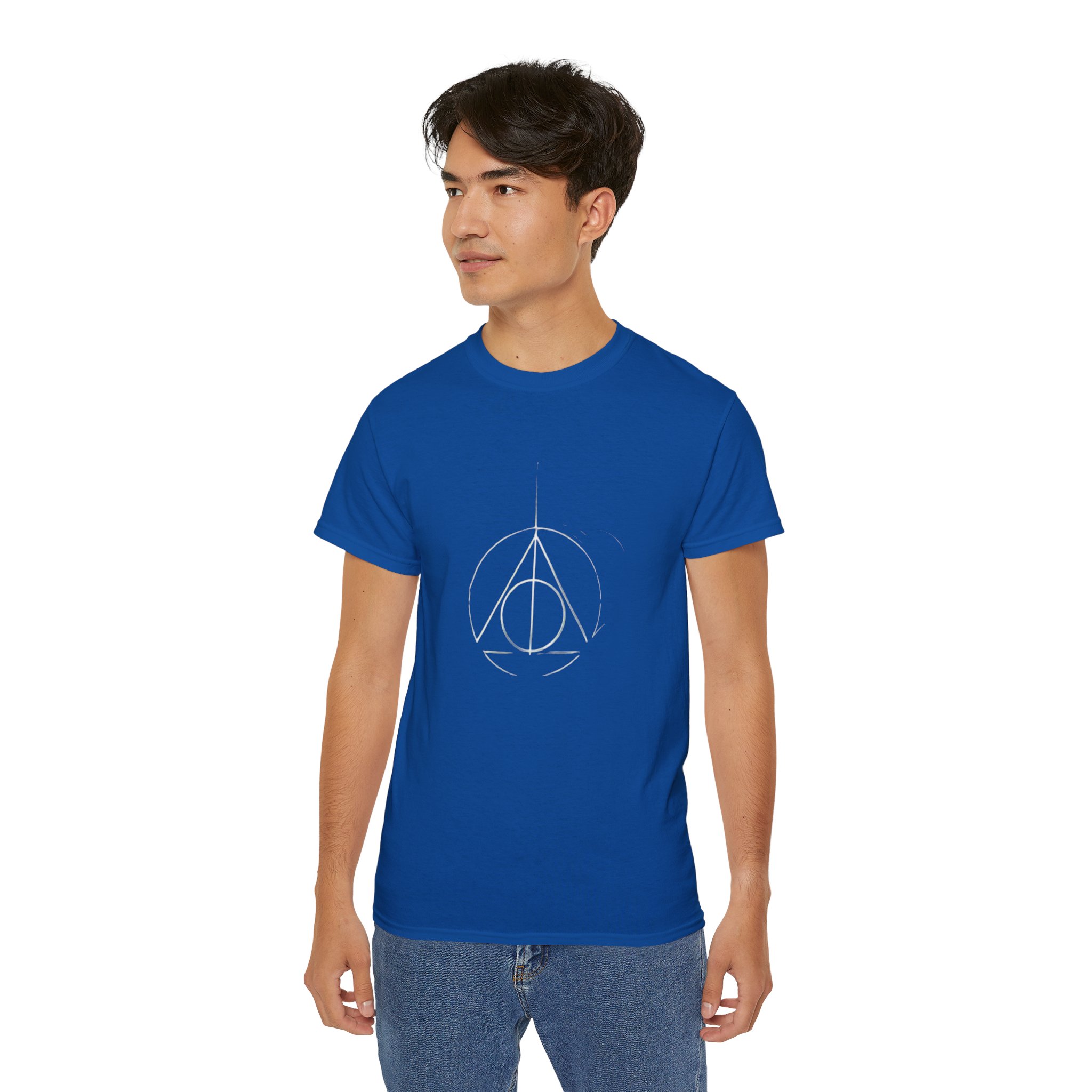 Minimalist Wizard Hallows Unisex Cotton Tee Magical Symbol Design - Image 19