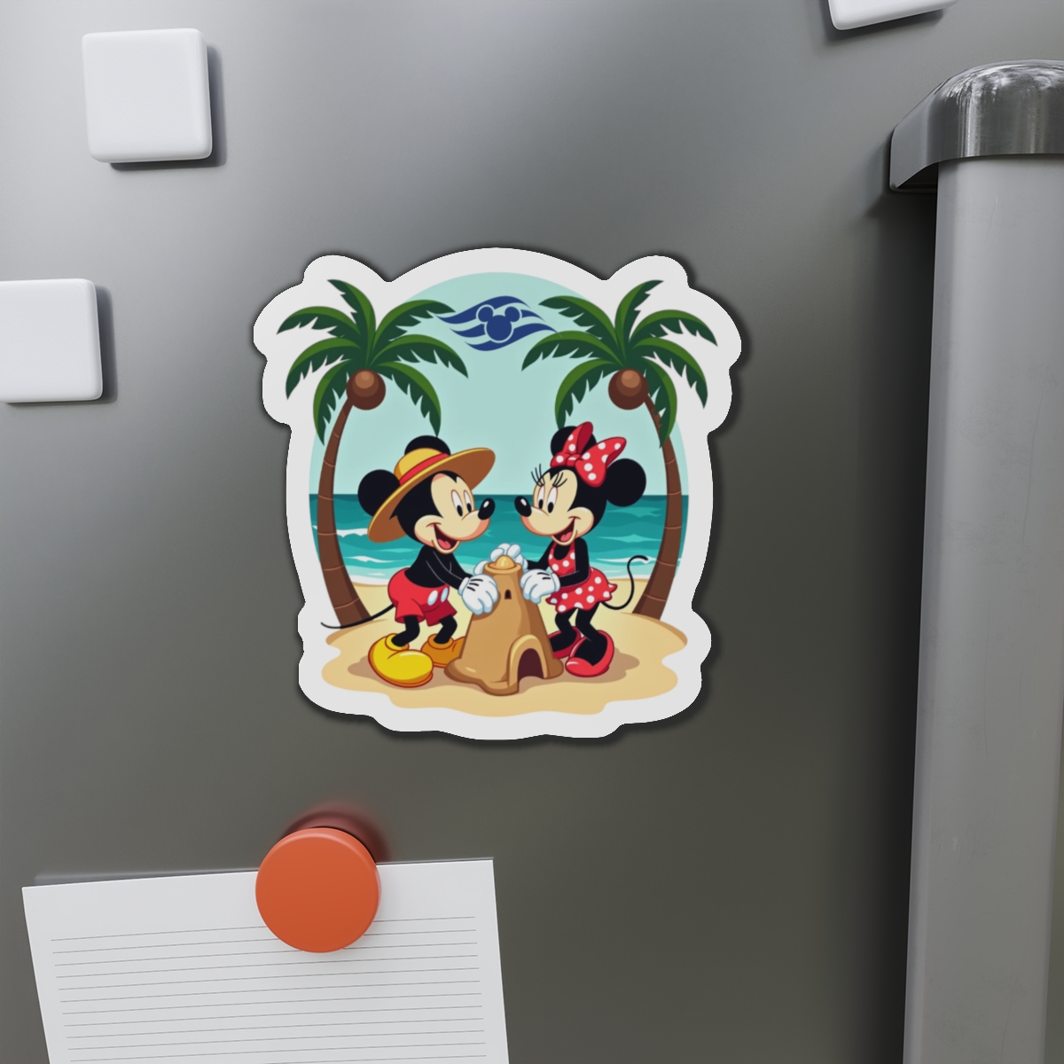 Disney Cruise Line Door Magnet, Mickey and Minnie Building a Sand Castle, Cabin Door Decor, Fridge Magnet, Cruise Vacation Gift - Image 2