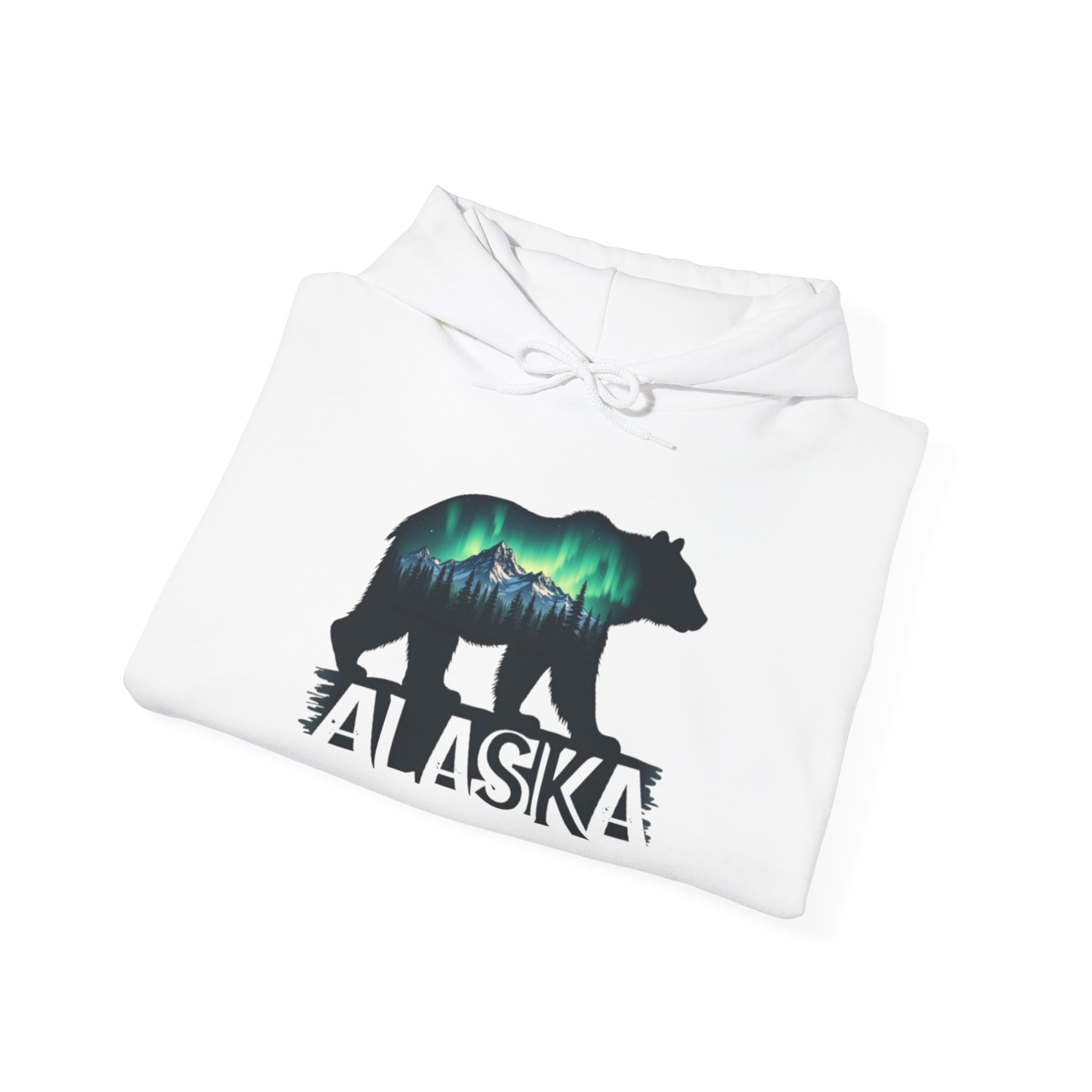Alaska Bear Northern Lights Hoodie, Unisex Sweatshirt for Nature Lovers, Wilderness Gift, Wildlife Apparel, Outdoor Adventure Wear, Alaskan - Image 4