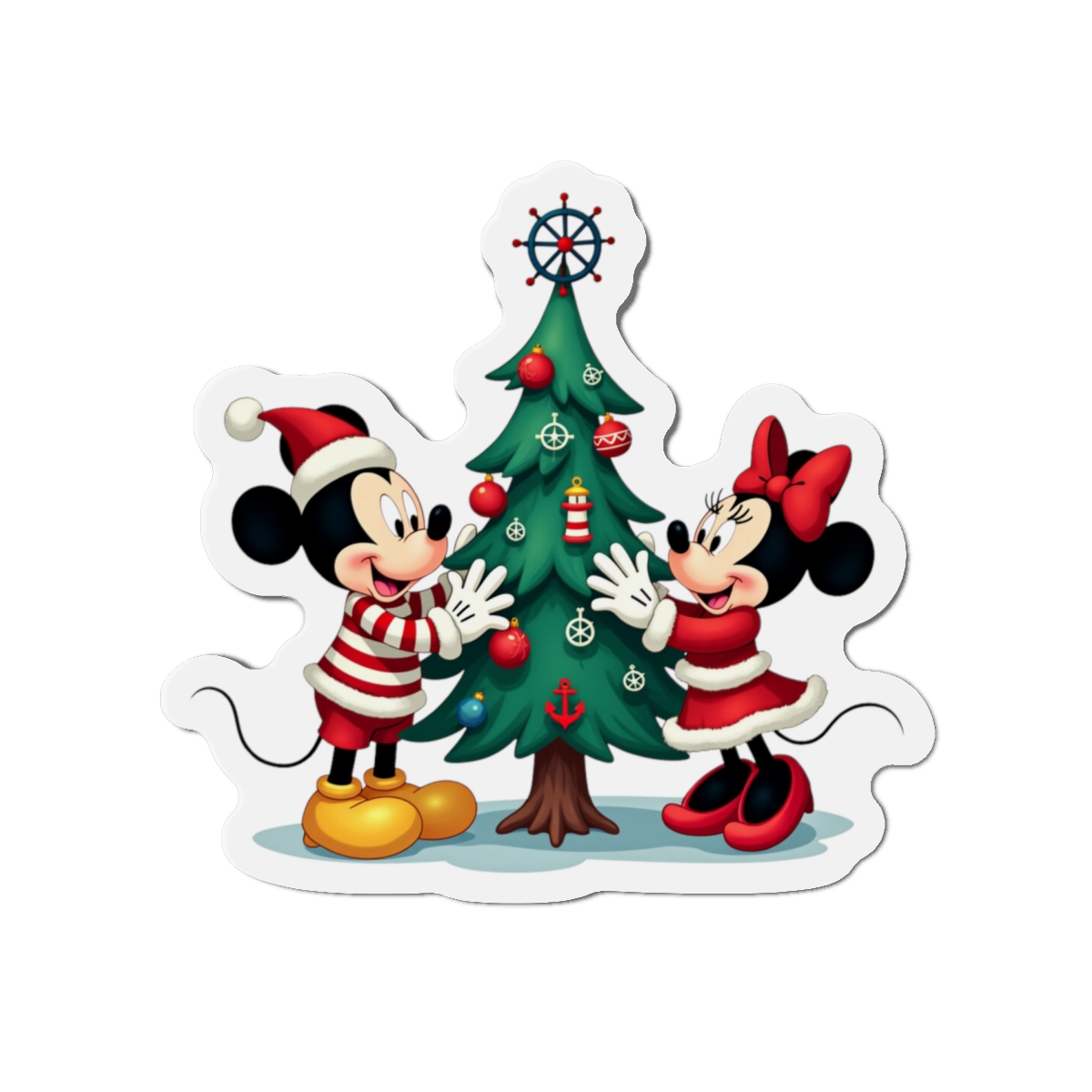 Disney Cruise Line Mickey and Minnie Christmas Nautical Die-Cut Magnet, Cabin Door Decor, Holiday Gift, Disney Christmas Decor - Image 4