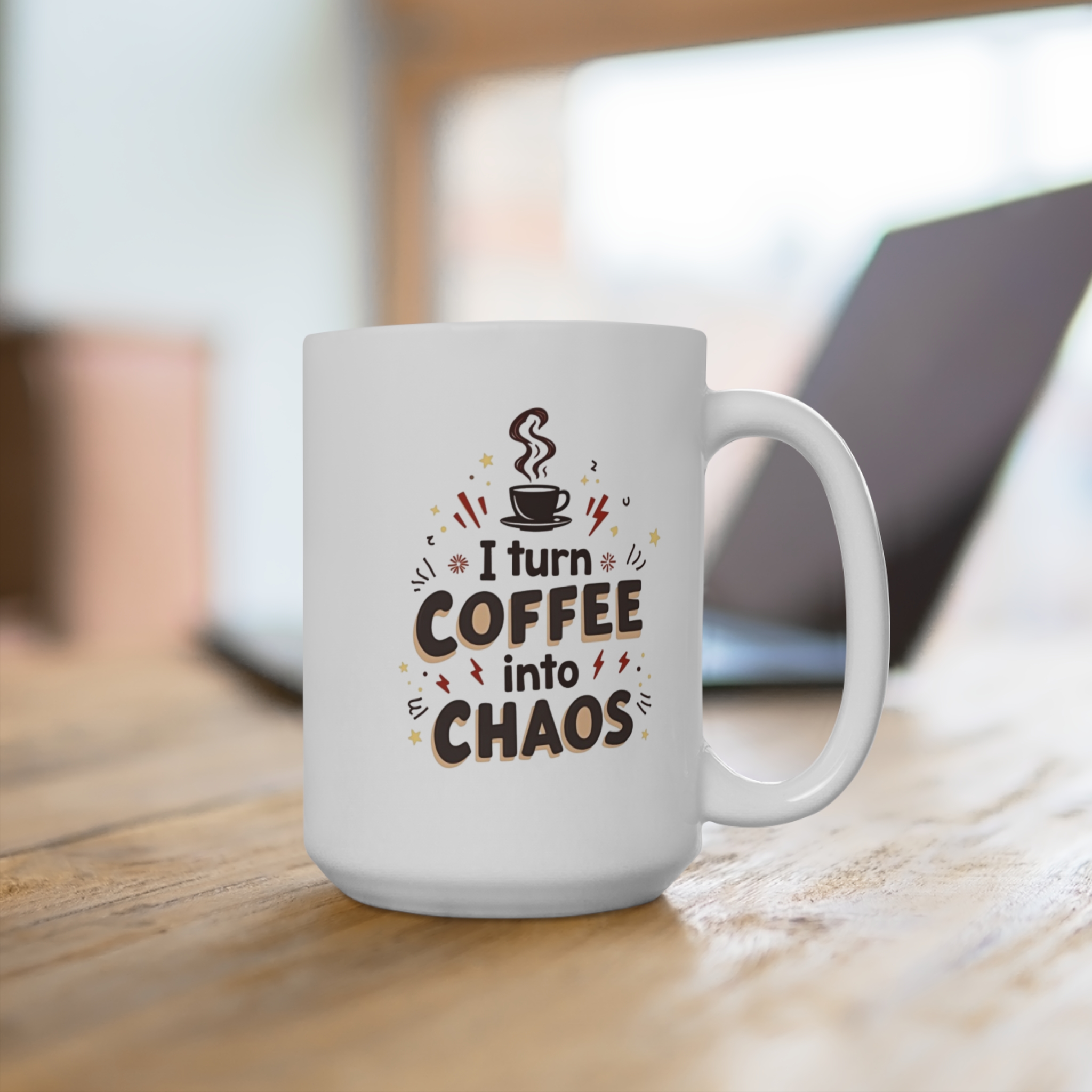 I Turn Coffee Into Chaos Mug 15 oz mug - Image 4