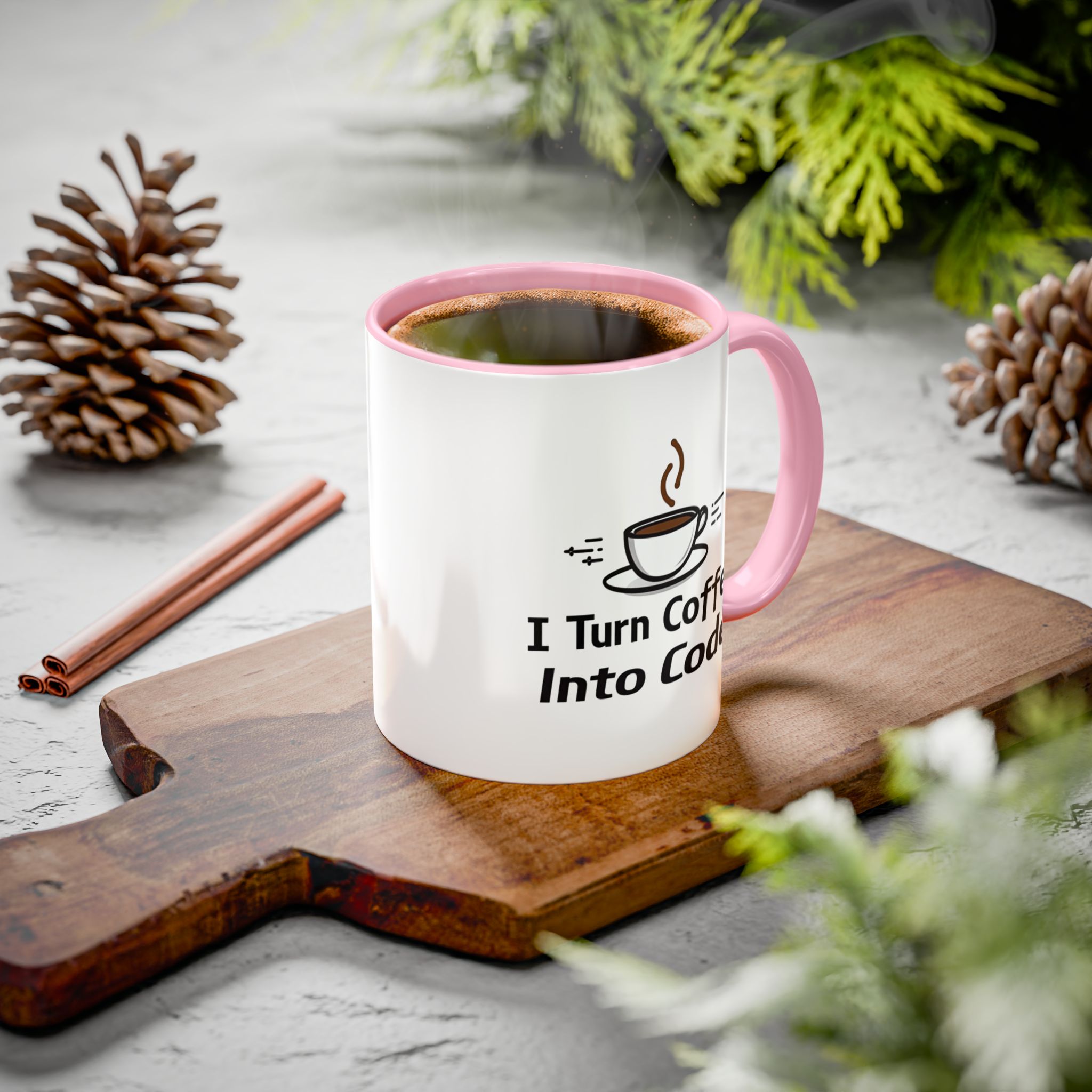 I Turn Coffee Into Code, Two-Toned Mug, Perfect Gift for coders - Image 28