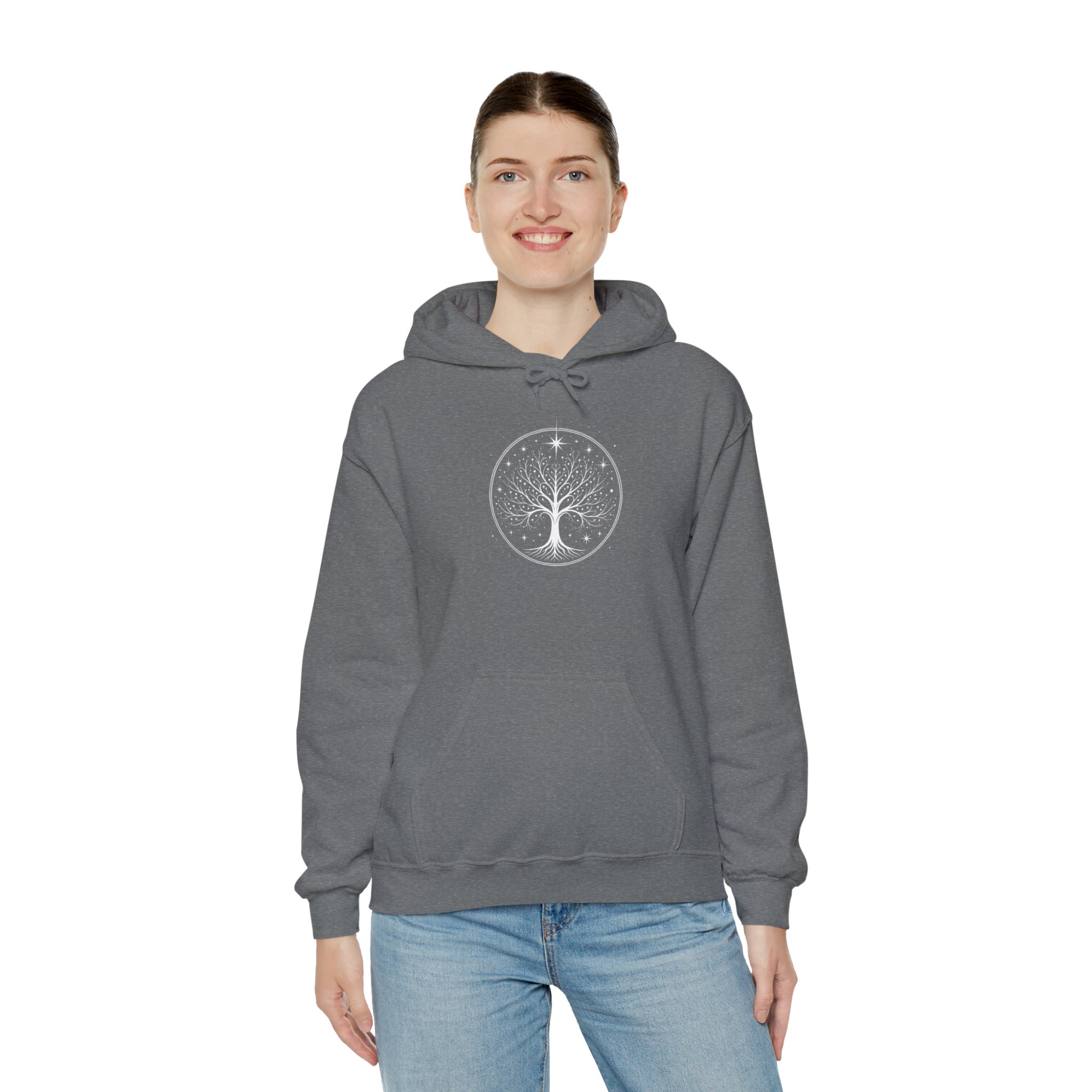 Minimalistic White Tree of Gondor Unisex Hoodie Tolkien-Inspired Comfort - Image 13