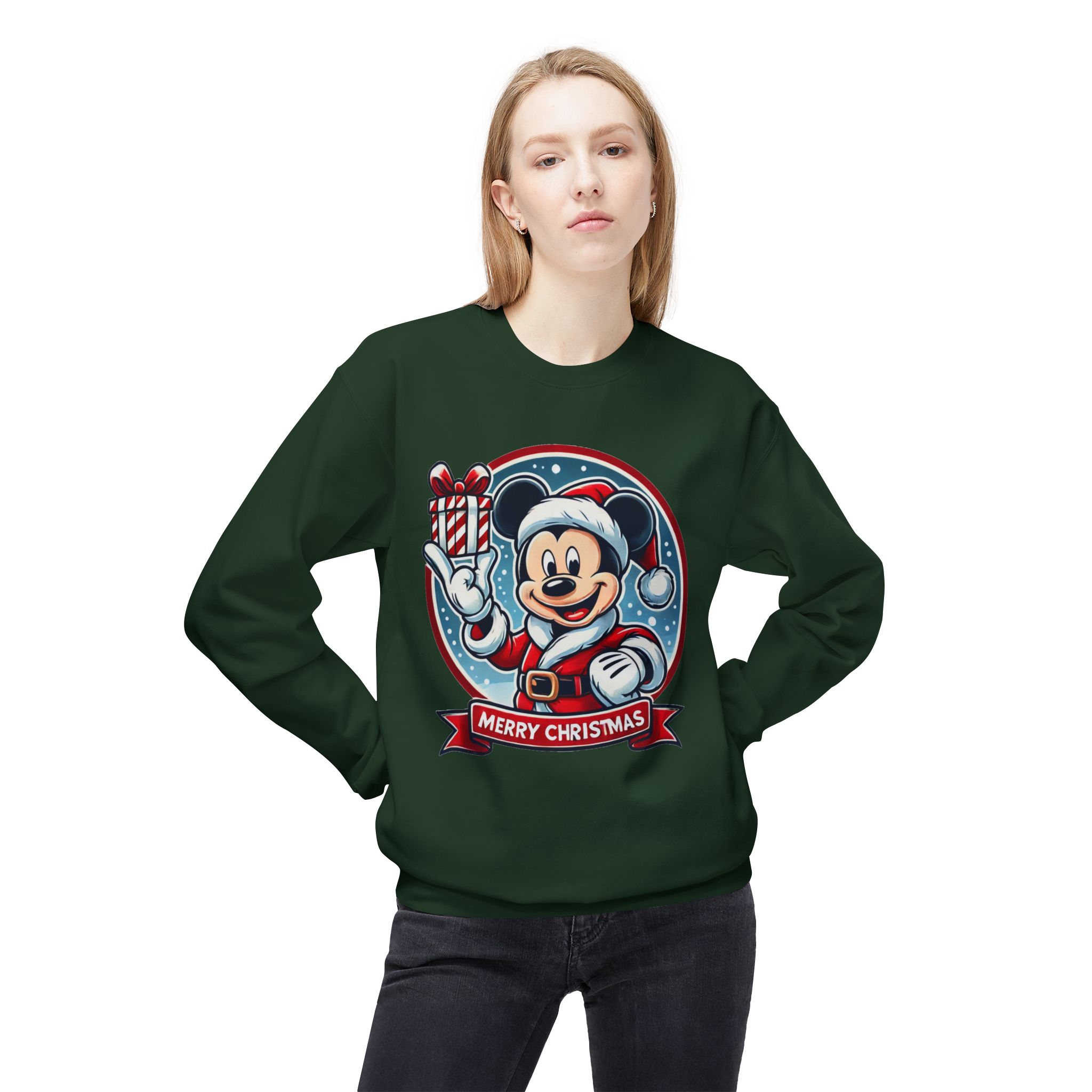 Festive Mickey Mouse Santa Sweatshirt - Merry Christmas Holiday Pullover - Disney Christmas Gift - Image 15