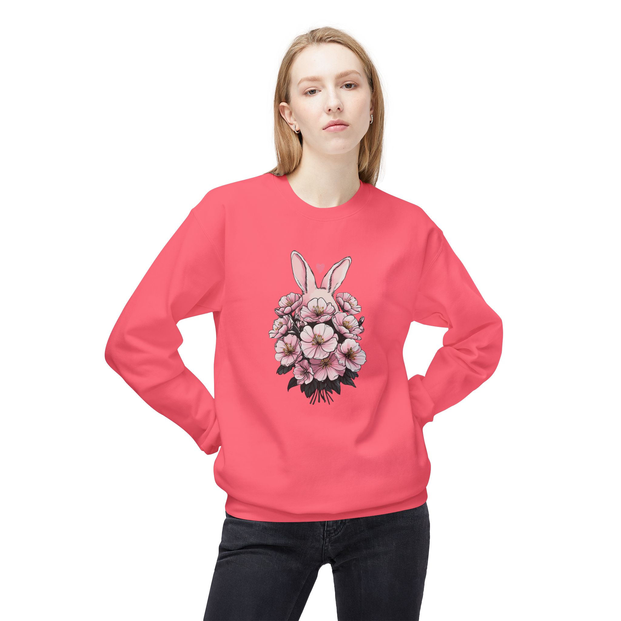 Spring/Easter Bunny Floral Crewneck Sweatshirt - Cute Easter Gift, Floral Sweatshirt, Spring Apparel - Image 23