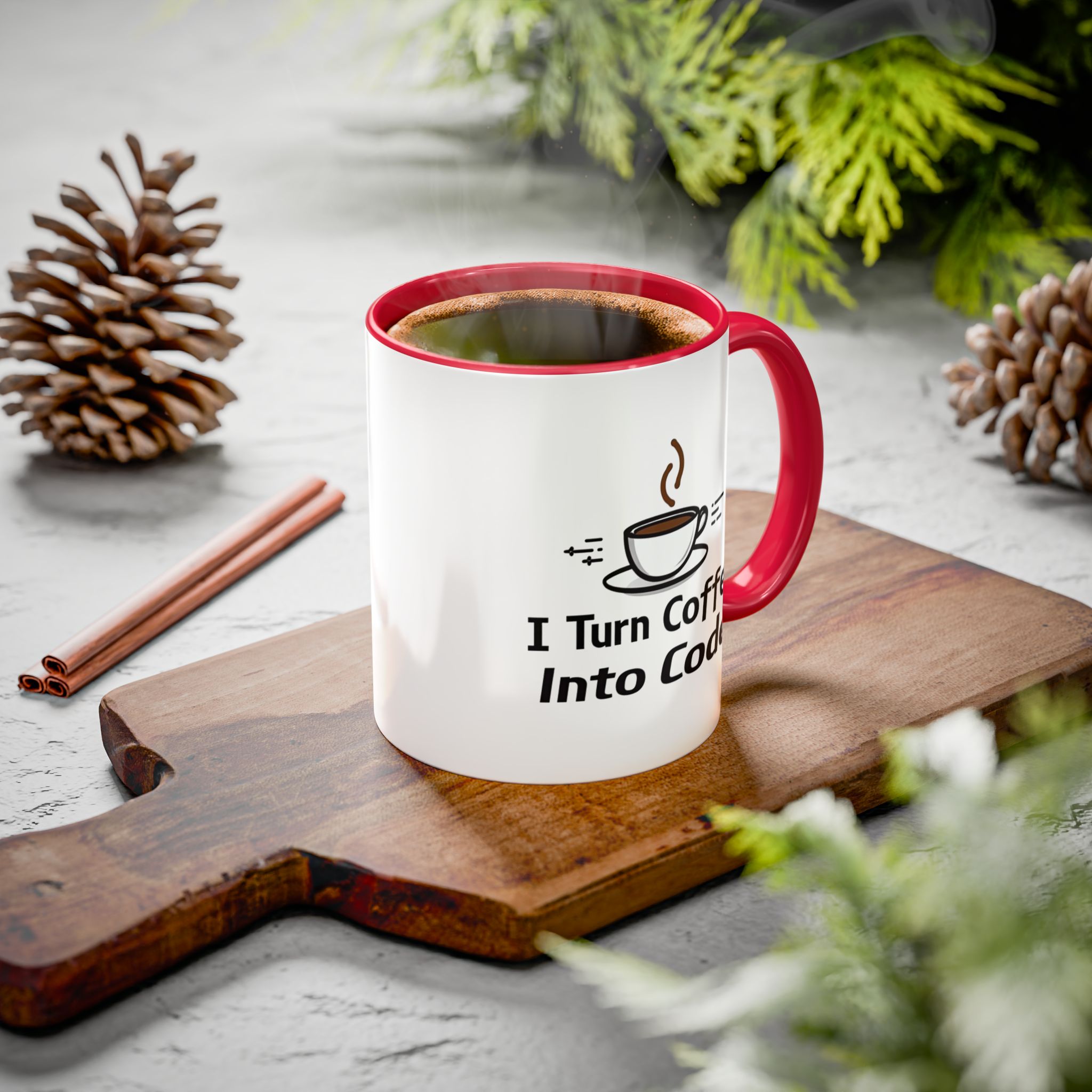 I Turn Coffee Into Code, Two-Toned Mug, Perfect Gift for coders - Image 31