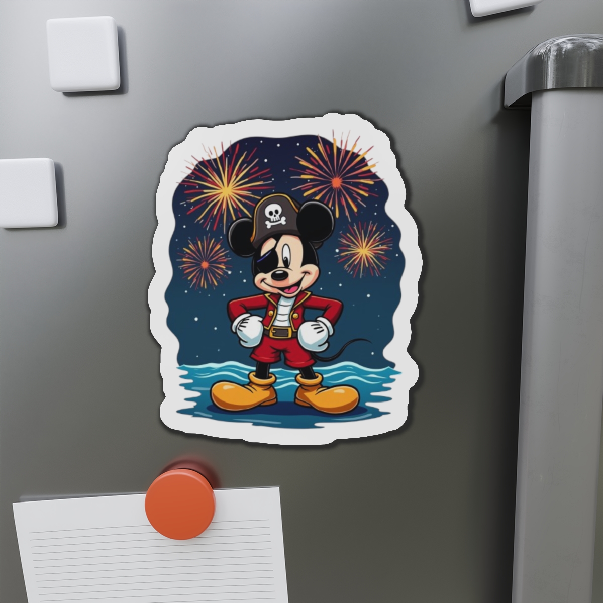 Disney Cruise Door Magnets, Pirate Mickey Design, Fun Fridge Magnets, Cute Kitchen Decor, Mickey Mouse Fan Gift, Refrigerator Accessories