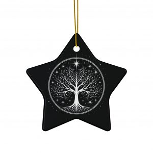 White Tree of Gondor Ceramic Ornament Elegant Tolkien-Inspired Christmas Decoration