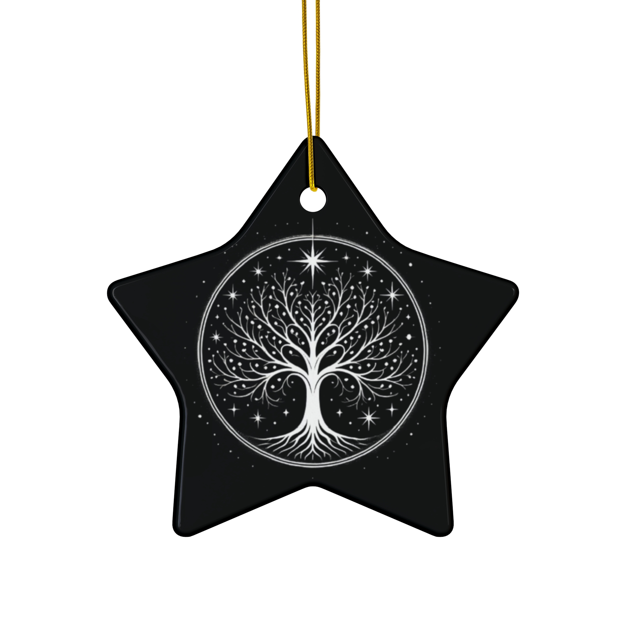 White Tree of Gondor Ceramic Ornament Elegant Tolkien-Inspired Christmas Decoration
