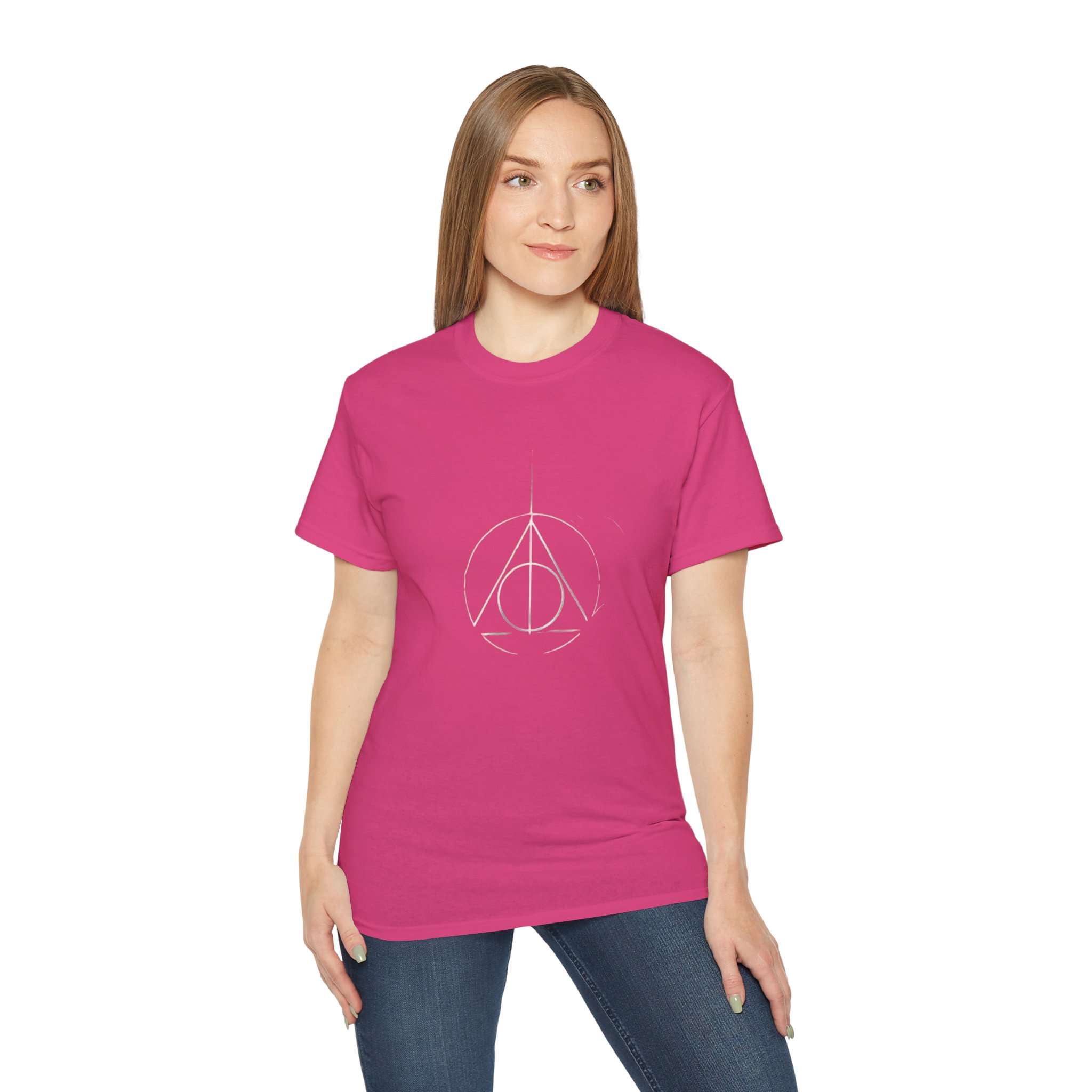 Minimalist Wizard Hallows Unisex Cotton Tee Magical Symbol Design - Image 27