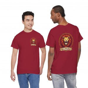 Gryffindor-Inspired Lion Crest Shirt  Bold Front & Back Design for Wizarding Fans