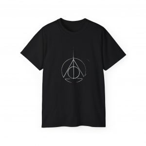 Minimalist Wizard Hallows Unisex Cotton Tee Magical Symbol Design
