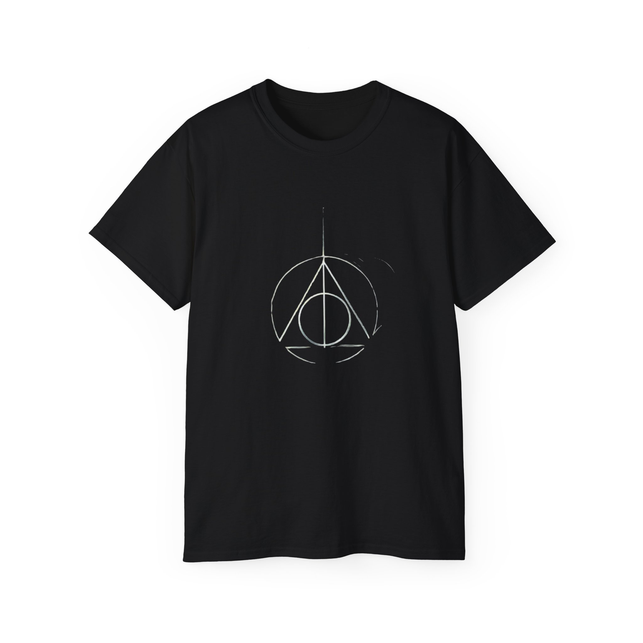 Minimalist Wizard Hallows Unisex Cotton Tee Magical Symbol Design