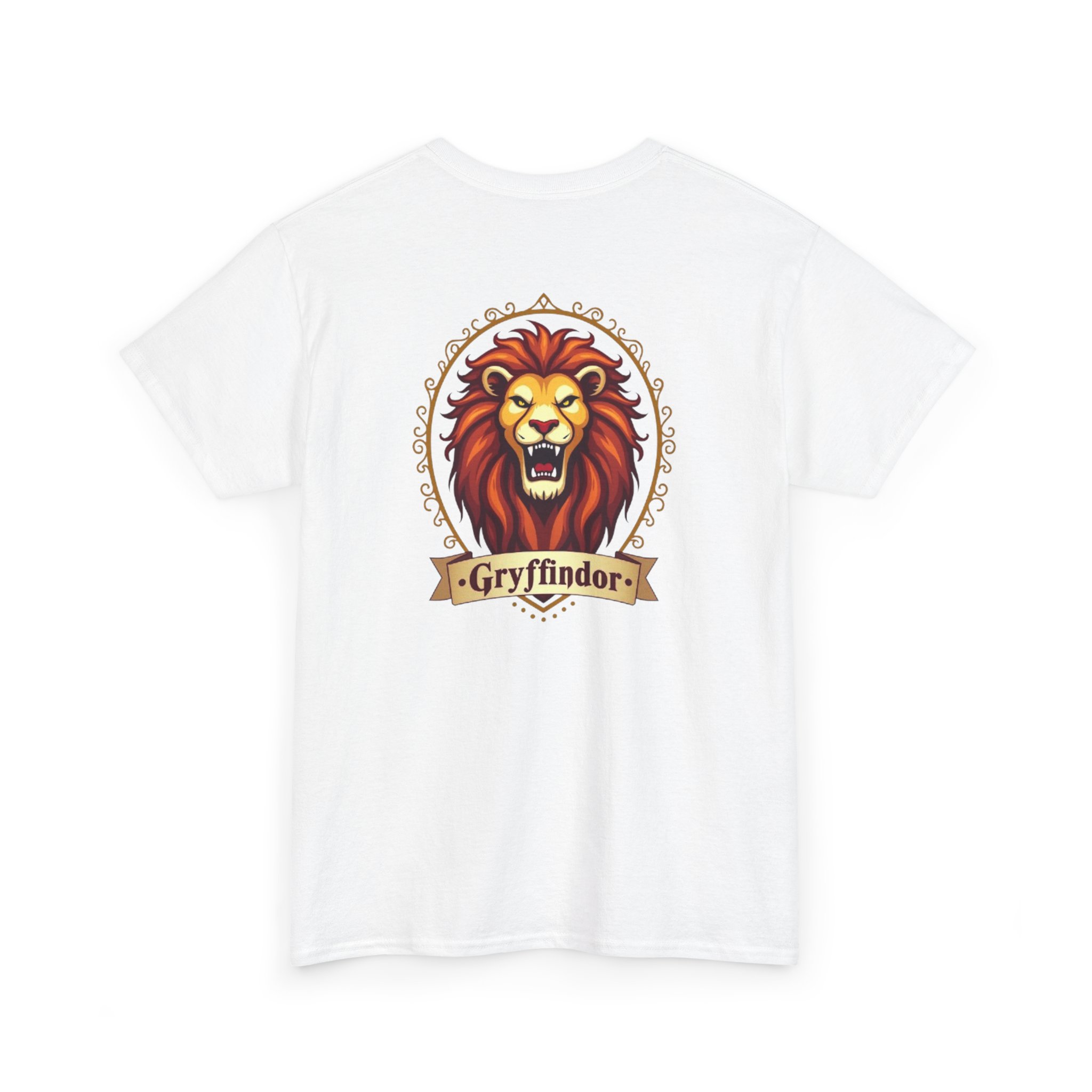 Gryffindor-Inspired Lion Crest Shirt Bold Front & Back Design for Wizarding Fans - Image 4
