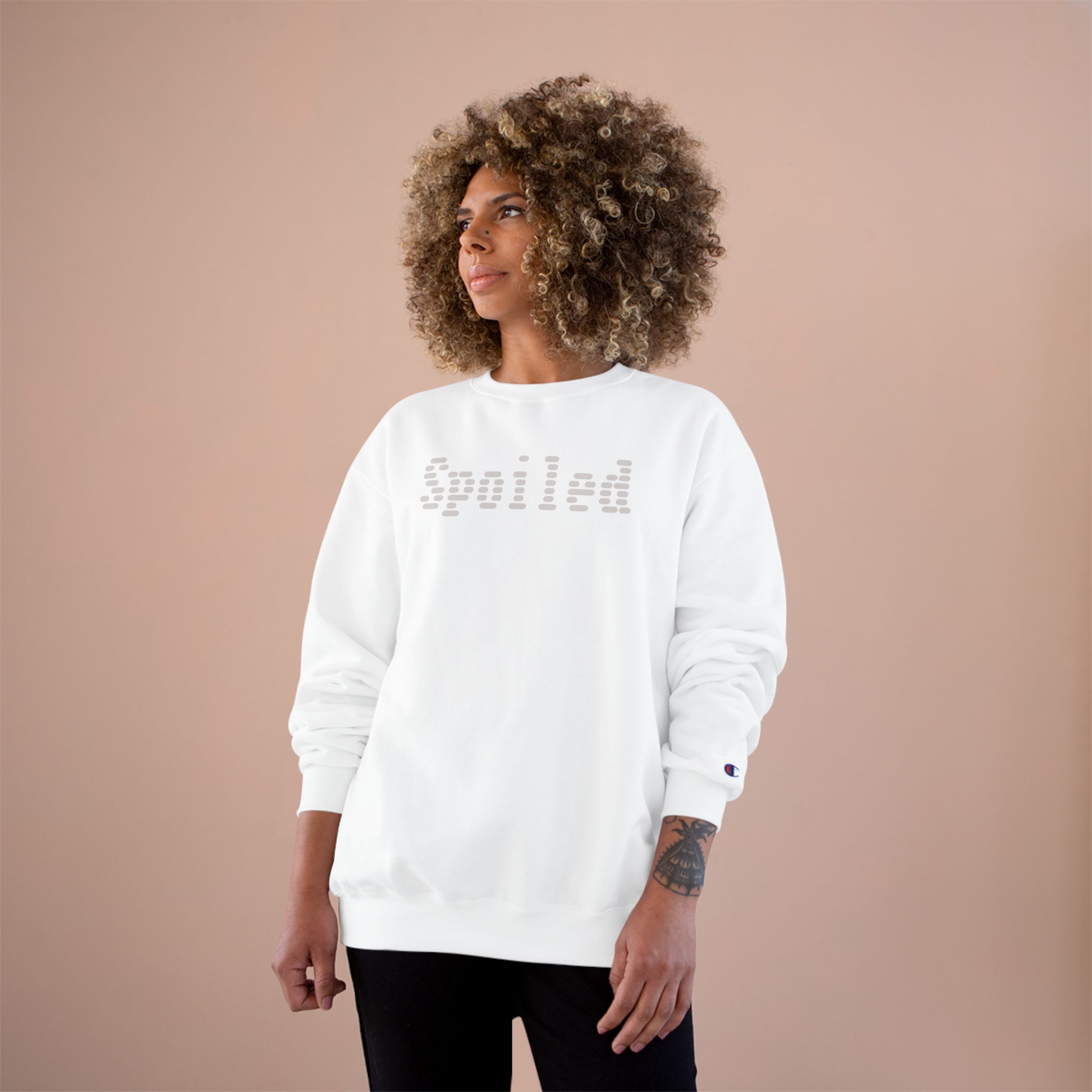 Spoiled Sweatshirt, Mono Color Design, CHAMPION BRAND - Image 8