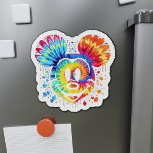Disney Cruise Door Magnet, Tie Dye Mickey Magnet, Vibrant Design, Disney Lover Gift, Fridge Decor, Fun Refrigerator Magnet