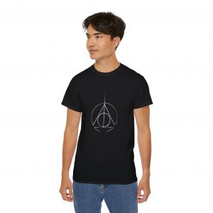 Minimalist Wizard Hallows Unisex Cotton Tee  Magical Symbol Design