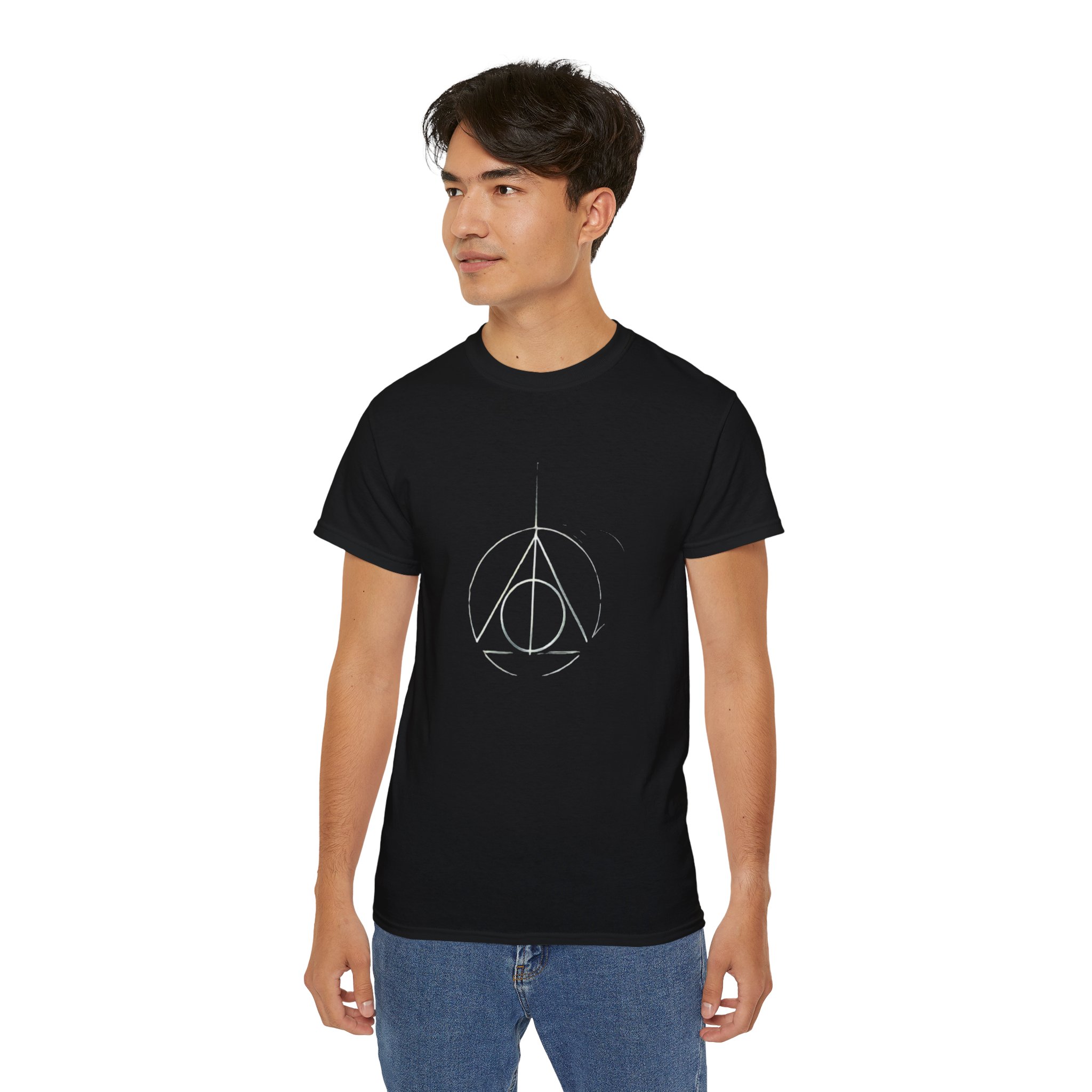 Minimalist Wizard Hallows Unisex Cotton Tee Magical Symbol Design