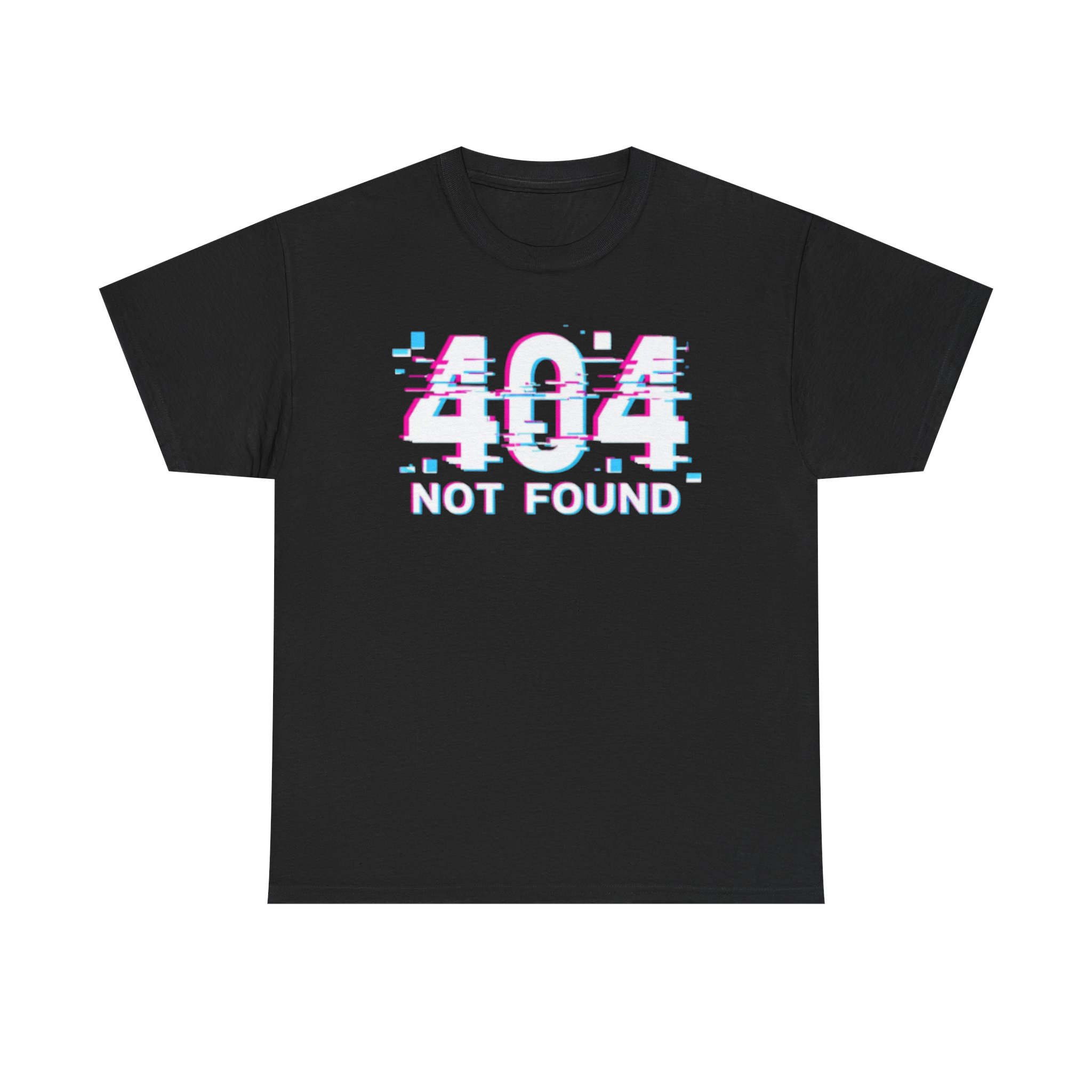 404 Not Found Unisex Heavy Cotton Tee, Trendy Graphic Shirt, Casual Everyday Wear, Gift for Tech Lovers, Unisex Tee
