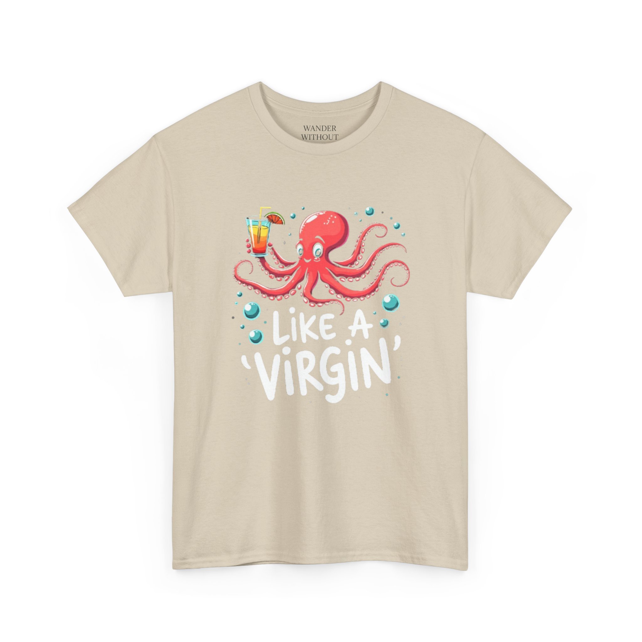 Funny Animated Octopus Cocktail Party Unisex Heavy Cotton Tee, Virgin Voyages Cruise Fun Shirt, Humor Tee, Cruise Wear, Party Shirt - Image 7