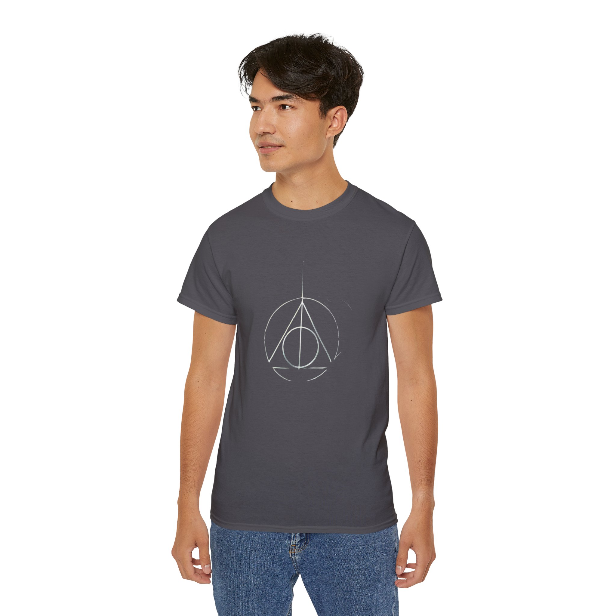 Minimalist Wizard Hallows Unisex Cotton Tee Magical Symbol Design - Image 16