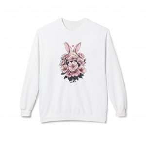 Spring/Easter Bunny Floral Crewneck Sweatshirt - Cute Easter Gift, Floral Sweatshirt, Spring Apparel
