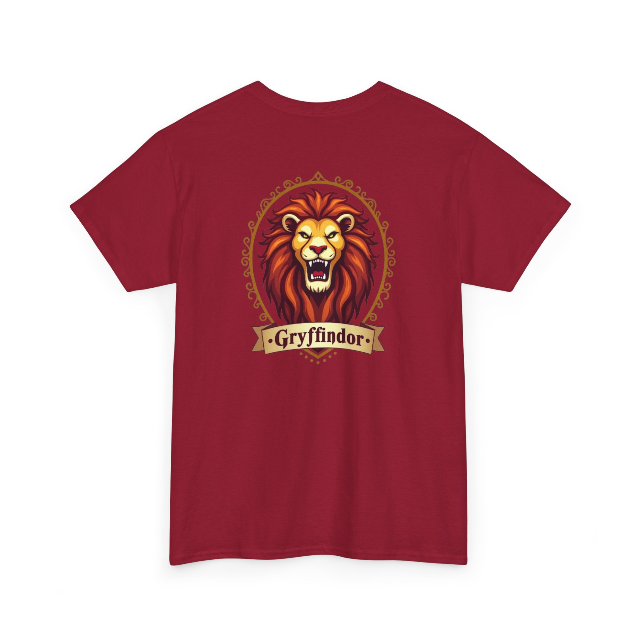 Gryffindor-Inspired Lion Crest Shirt Bold Front & Back Design for Wizarding Fans - Image 36