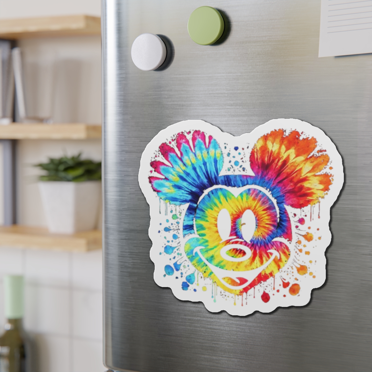 Disney Cruise Door Magnet, Tie Dye Mickey Magnet, Vibrant Design, Disney Lover Gift, Fridge Decor, Fun Refrigerator Magnet - Image 3