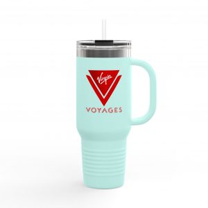 Virgin Voyages Travel Tumbler, 40oz Insulated Mug for Hydration, Fountain Machine Refill Cup, Cruise Drinkware