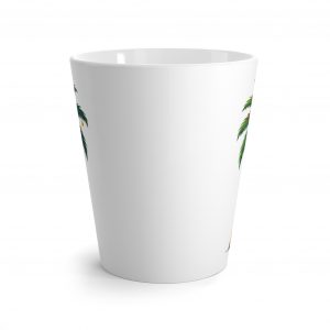 Latte Mug, Palm Tree Christmas Tree with Lights and Decorations, Tropical Christmas Gift, Holiday Coffee Cup, Festive Drinkware, Christmas