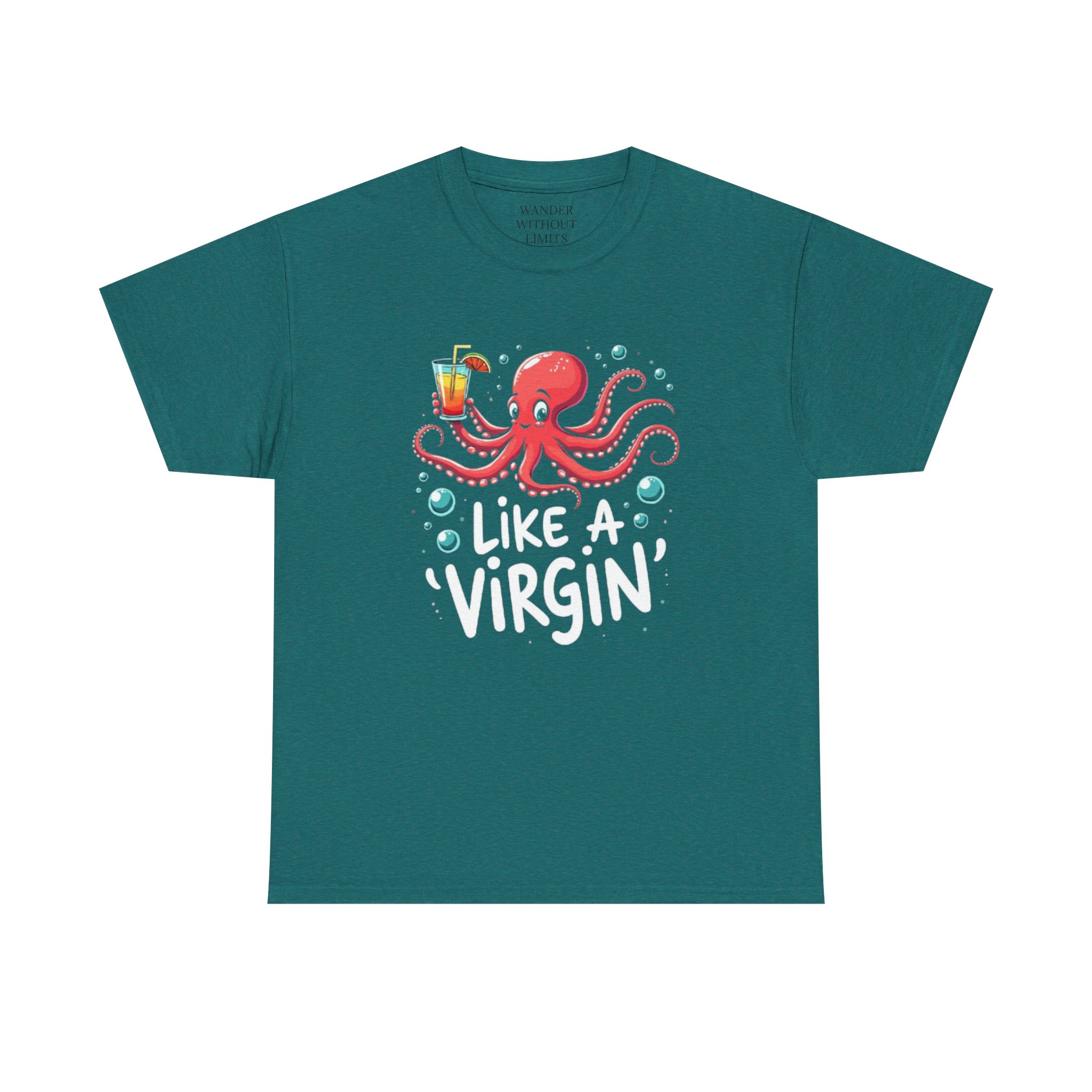 Funny Animated Octopus Cocktail Party Unisex Heavy Cotton Tee, Virgin Voyages Cruise Fun Shirt, Humor Tee, Cruise Wear, Party Shirt - Image 25