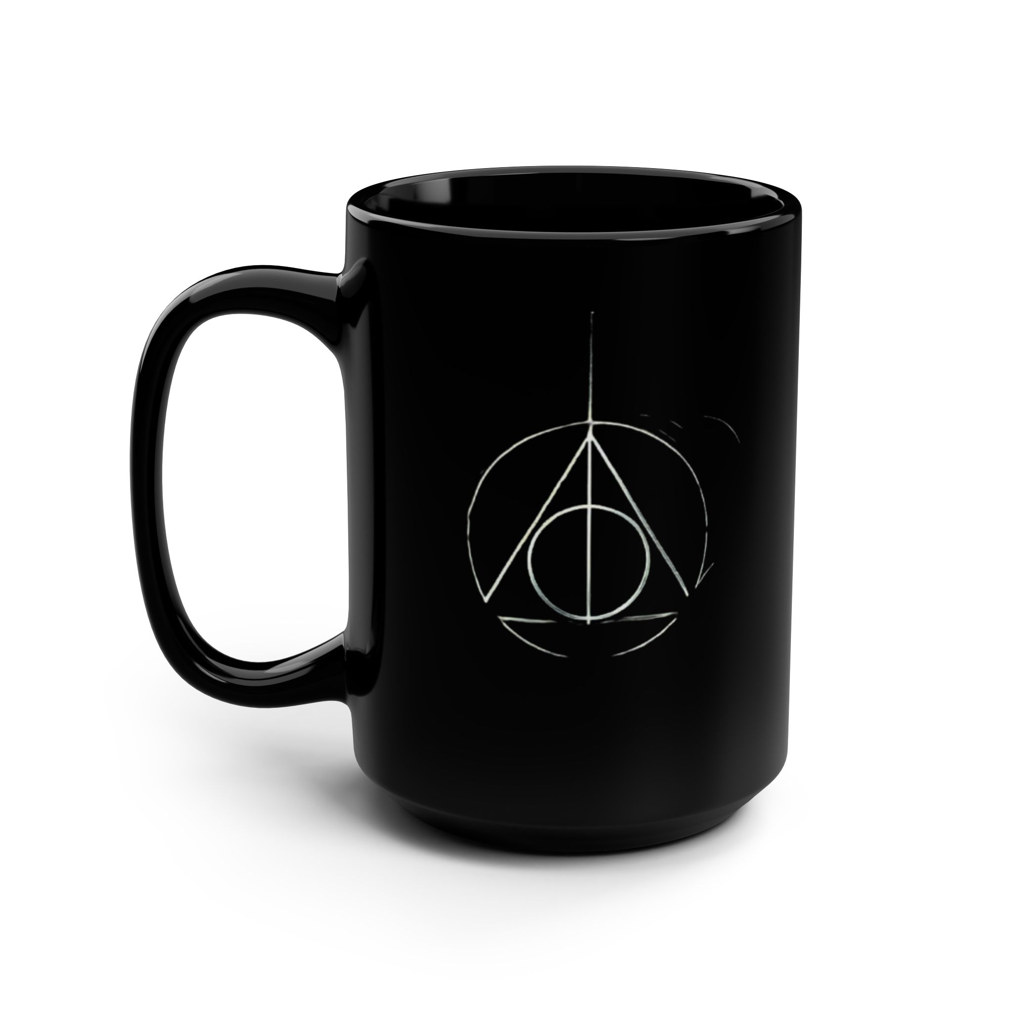 Dark Magic Inspired Deathly Hallows Black Mug 15oz - Image 3