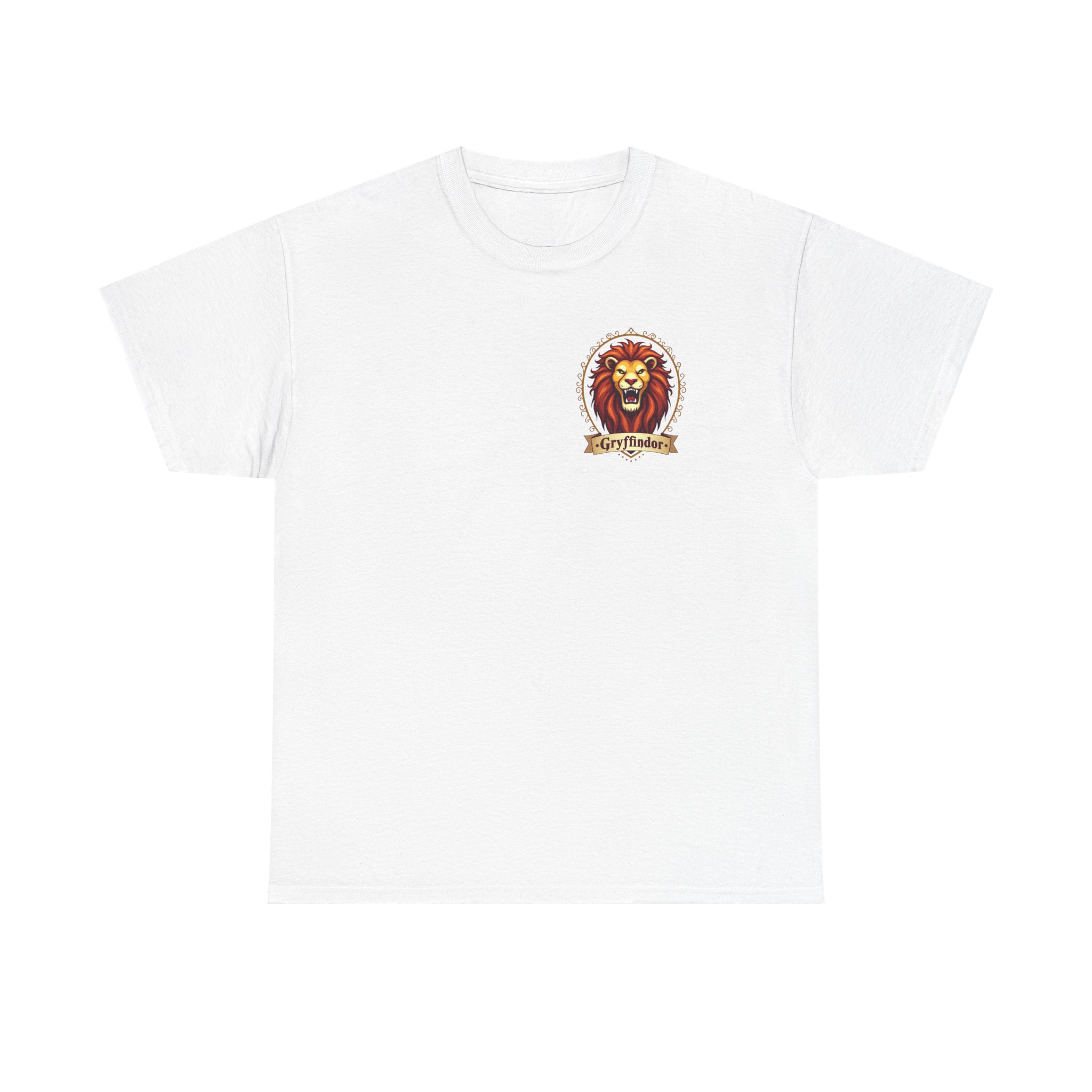 Gryffindor-Inspired Lion Crest Shirt Bold Front & Back Design for Wizarding Fans