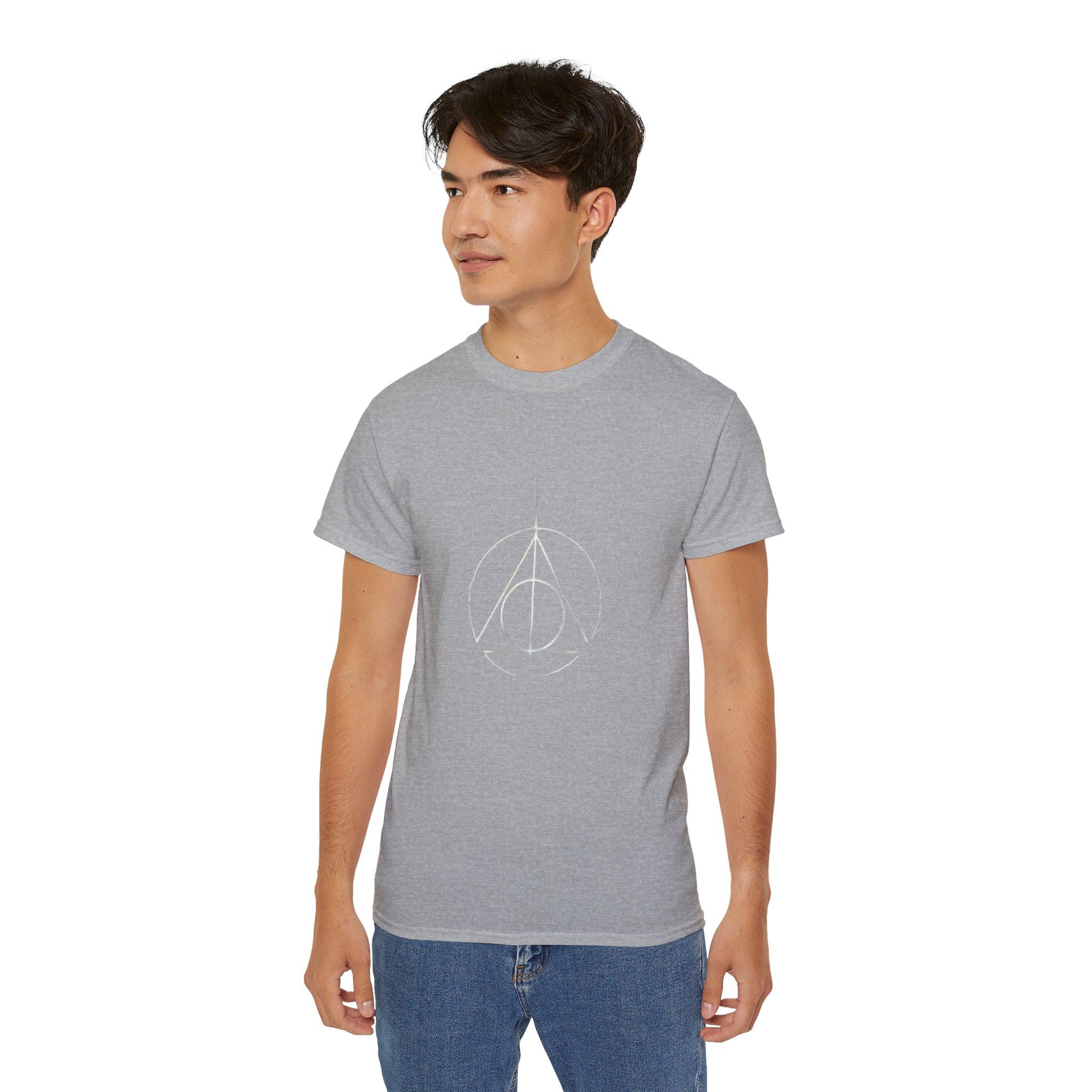 Minimalist Wizard Hallows Unisex Cotton Tee Magical Symbol Design - Image 7