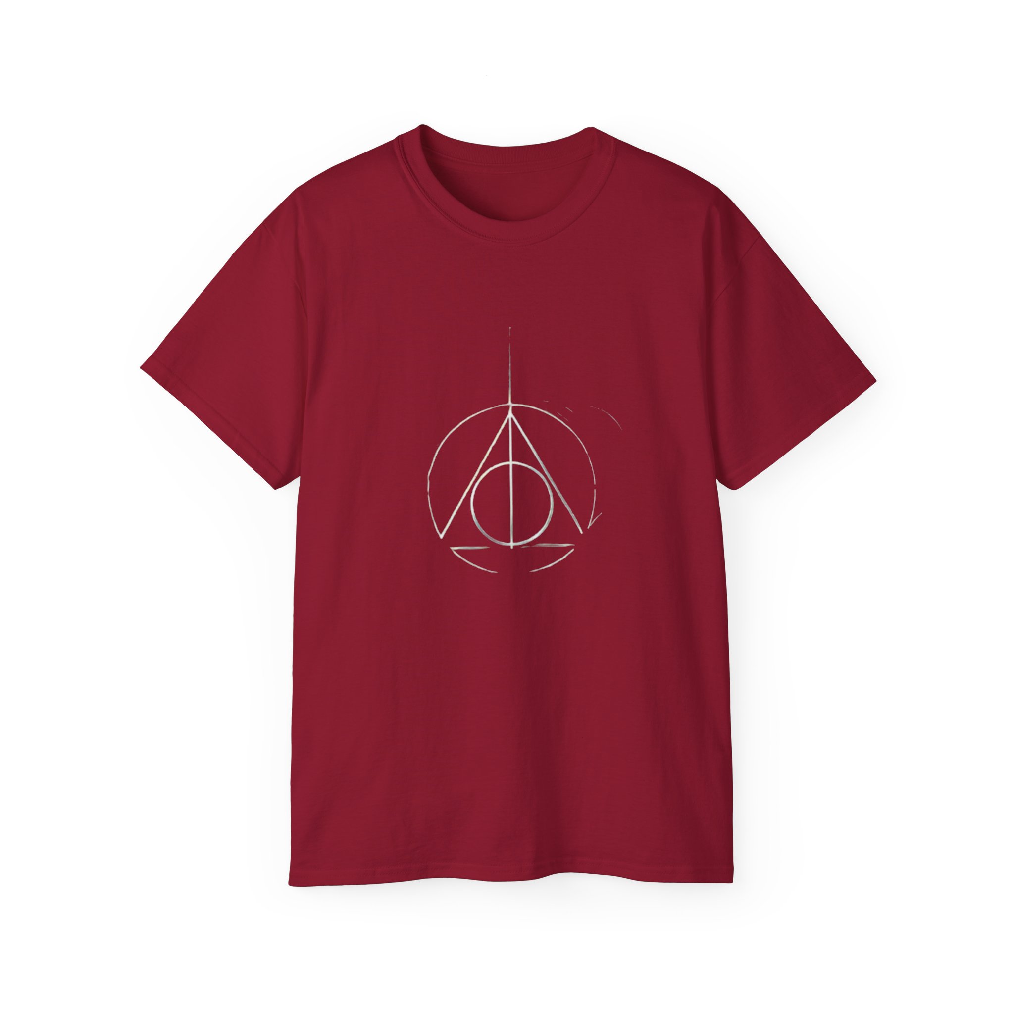 Minimalist Wizard Hallows Unisex Cotton Tee Magical Symbol Design - Image 37