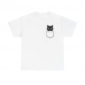 Kitty in my Pocket Unisex Cotton Tee, Gift for Cat Lovers, Casual Wear, Pet Lovers, Black Cat, Funny T-Shirt