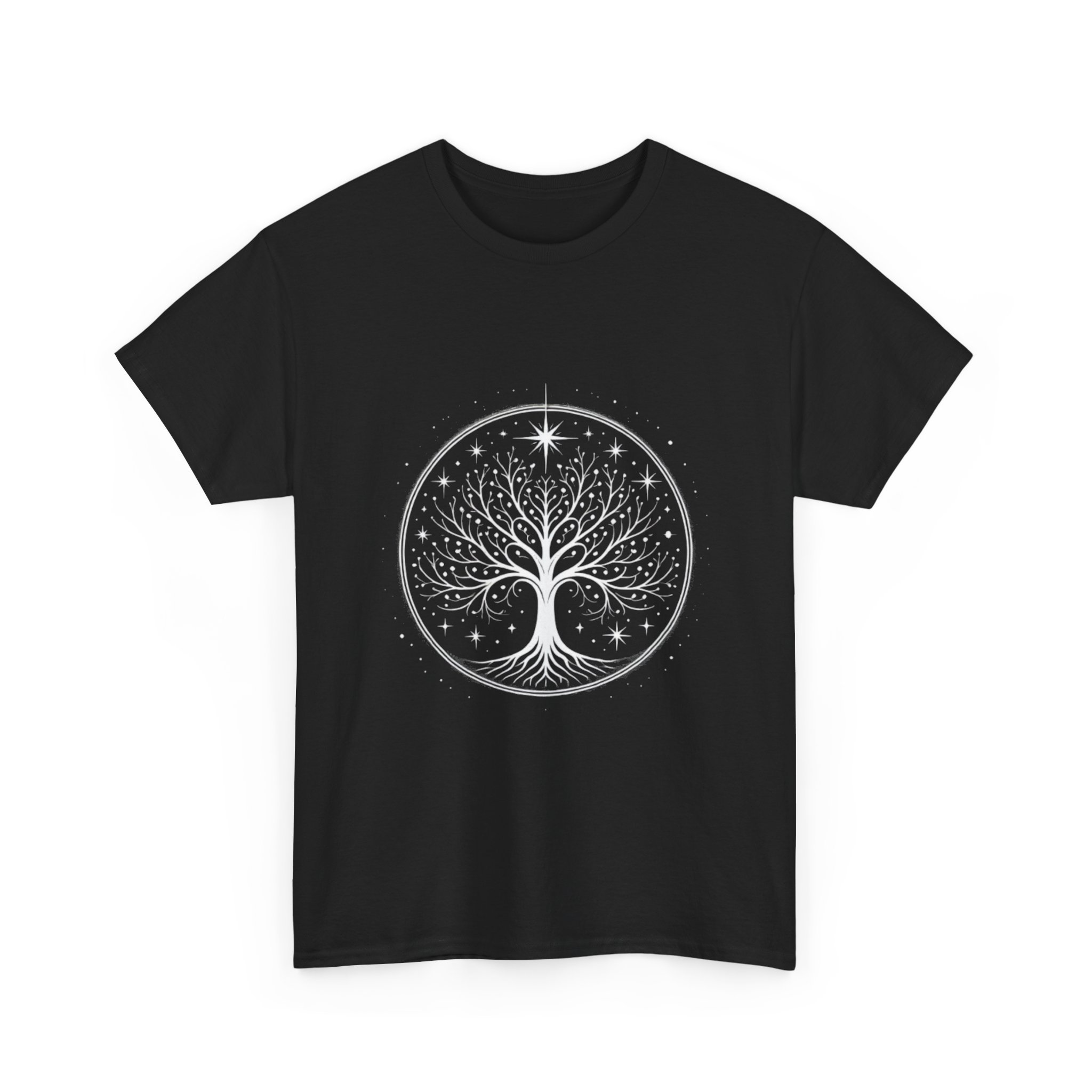 Minimalistic White Tree of Gondor Unisex Heavy Cotton T-Shirt Tolkien-Inspired Design - Image 7