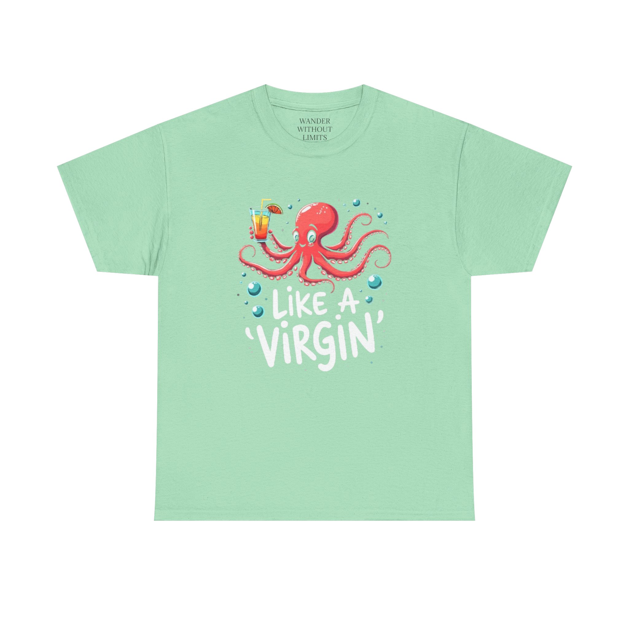 Funny Animated Octopus Cocktail Party Unisex Heavy Cotton Tee, Virgin Voyages Cruise Fun Shirt, Humor Tee, Cruise Wear, Party Shirt - Image 13