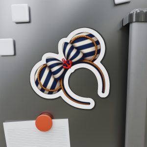 Nautical Disney Cruise Line Door Magnet, Minnie Ears Headband, Disney Lovers Gift, Fridge Magnet, Cute Kitchen Decor