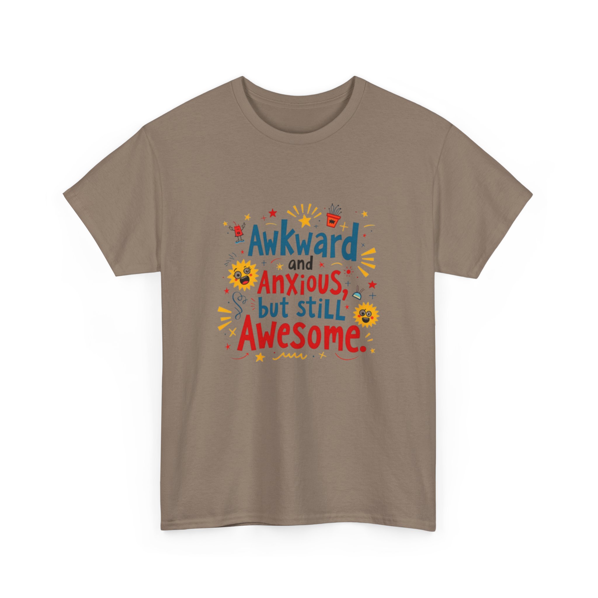 Awkward and Anxious but Still Awesome T-Shirt Funny Graphic Tee for Quirky Personalities | Soft Unisex Fit | Gift for Friends & Coworkers - Image 7