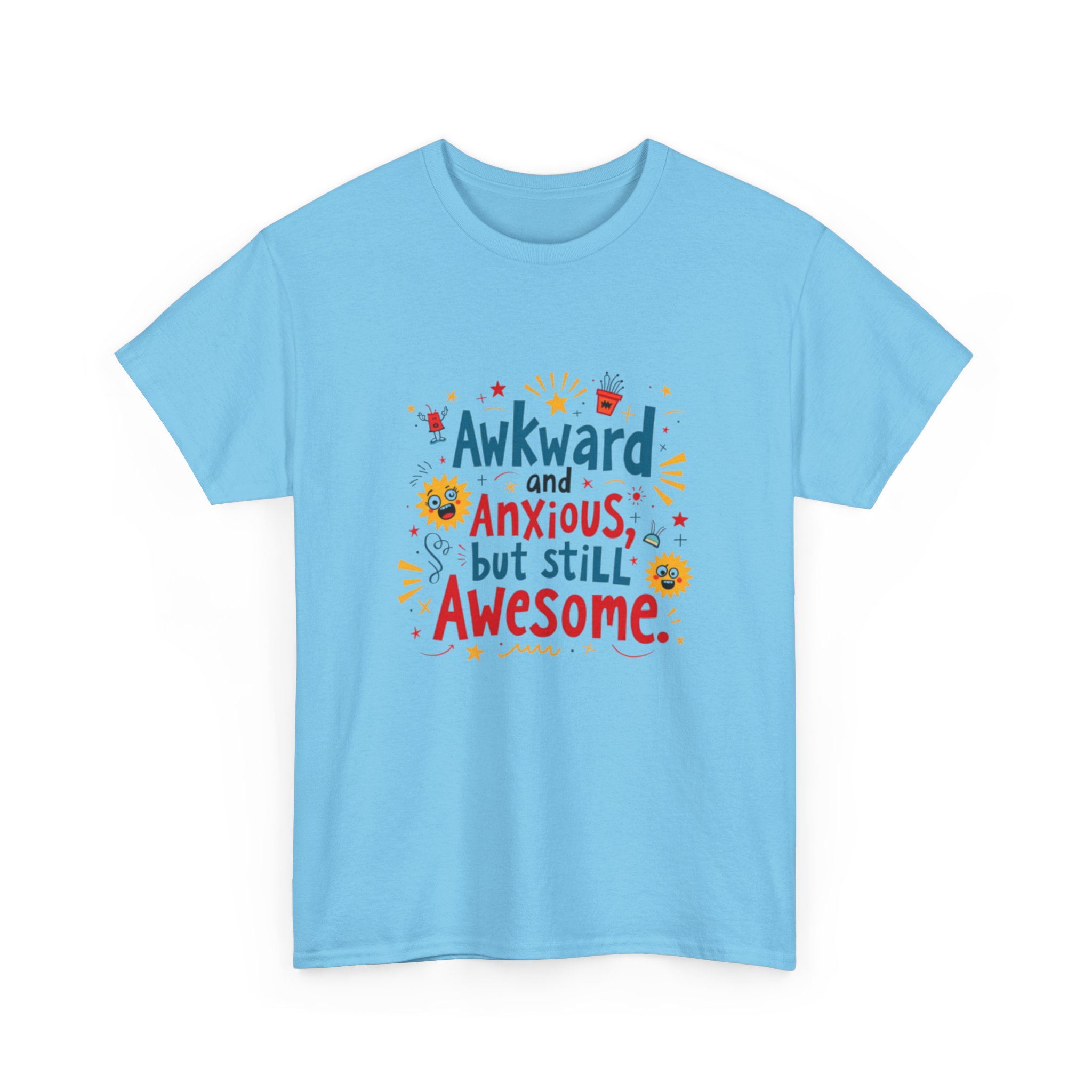 Awkward and Anxious but Still Awesome T-Shirt Funny Graphic Tee for Quirky Personalities | Soft Unisex Fit | Gift for Friends & Coworkers - Image 11