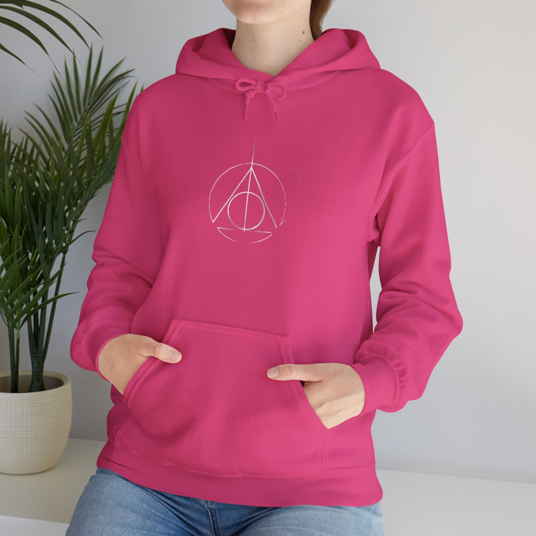 Minimalist Wizard Hallows Hoodie Cozy Magical Symbol Design - Image 35