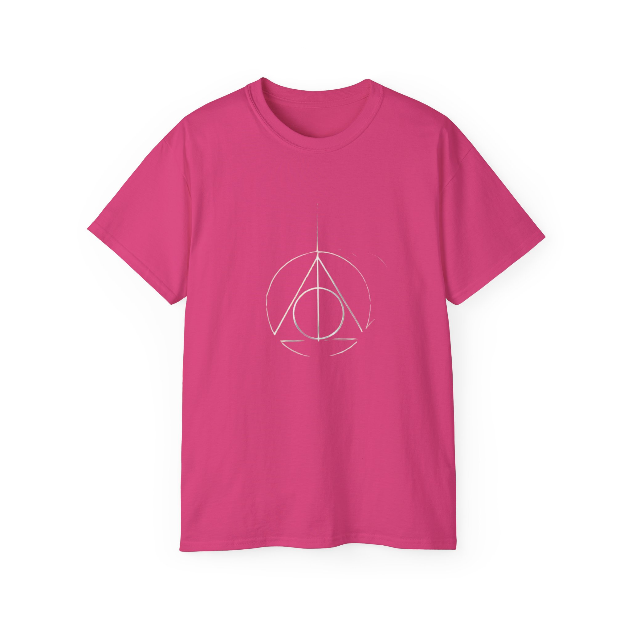 Minimalist Wizard Hallows Unisex Cotton Tee Magical Symbol Design - Image 26