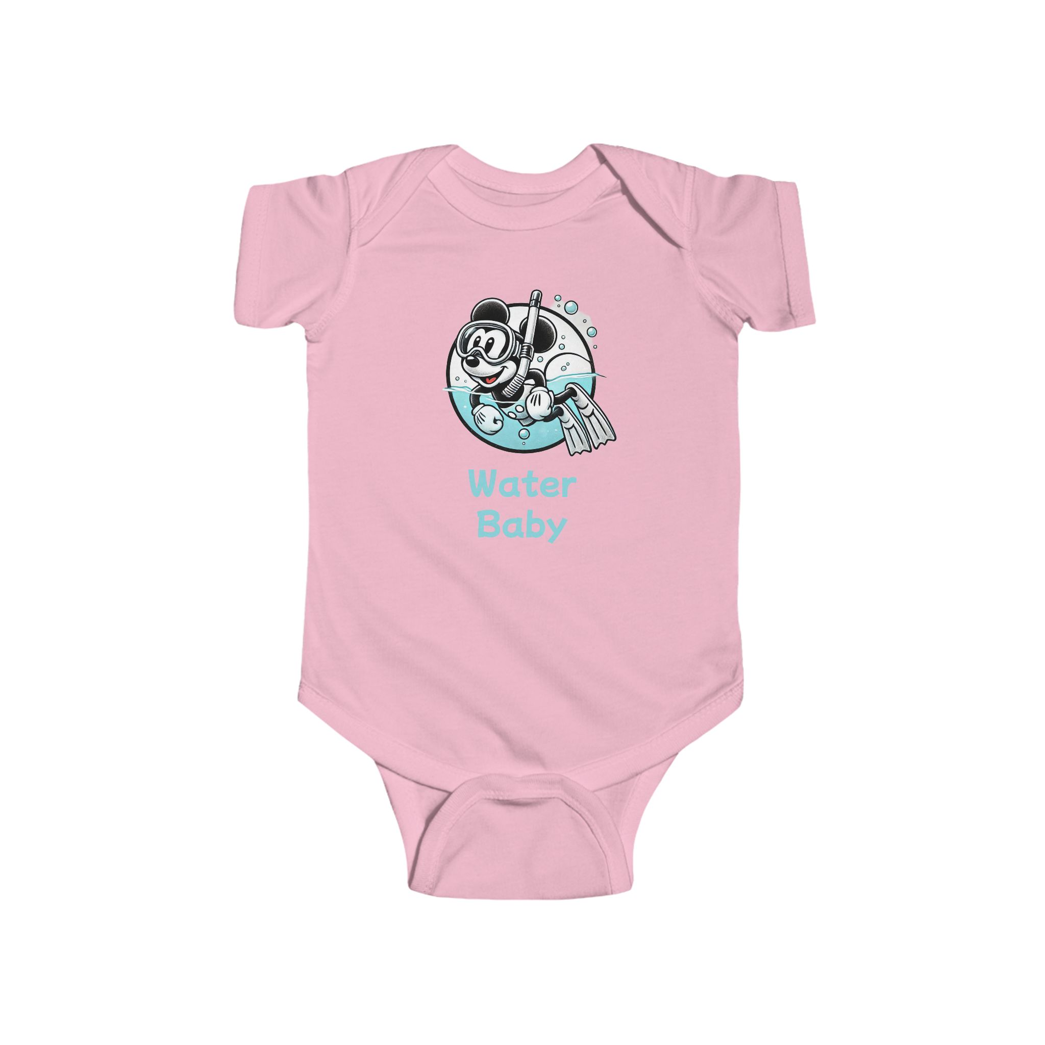Infant Onesie, Mickey Mouse Snorkeling, Water Baby, Beach, Fun, Baby, Hawaii, Aulani, Disney Cruise, Disney World, Disneyland - Baby - Image 13