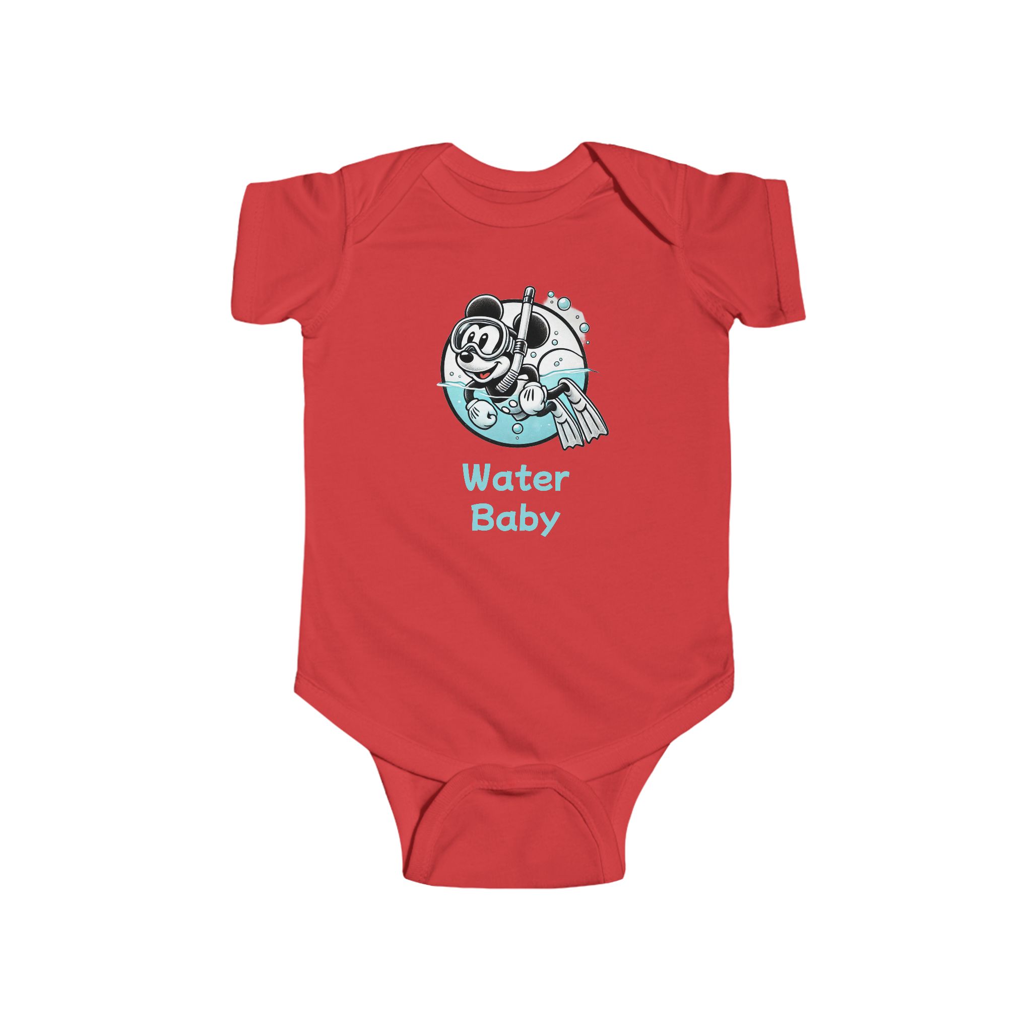 Infant Onesie, Mickey Mouse Snorkeling, Water Baby, Beach, Fun, Baby, Hawaii, Aulani, Disney Cruise, Disney World, Disneyland - Baby - Image 16