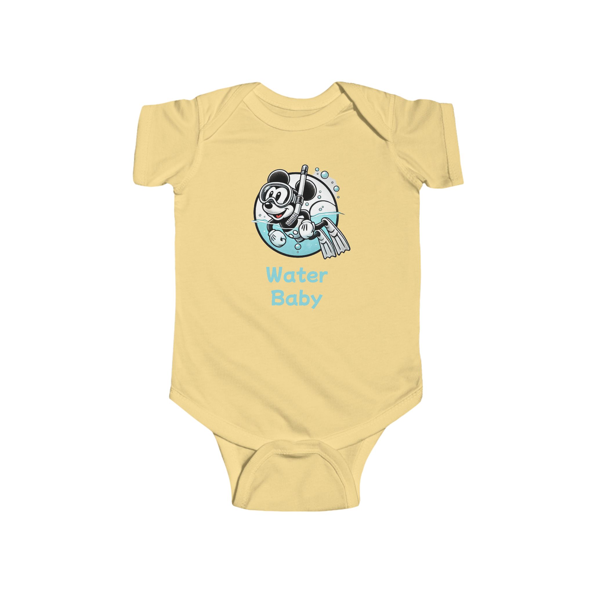 Infant Onesie, Mickey Mouse Snorkeling, Water Baby, Beach, Fun, Baby, Hawaii, Aulani, Disney Cruise, Disney World, Disneyland - Baby