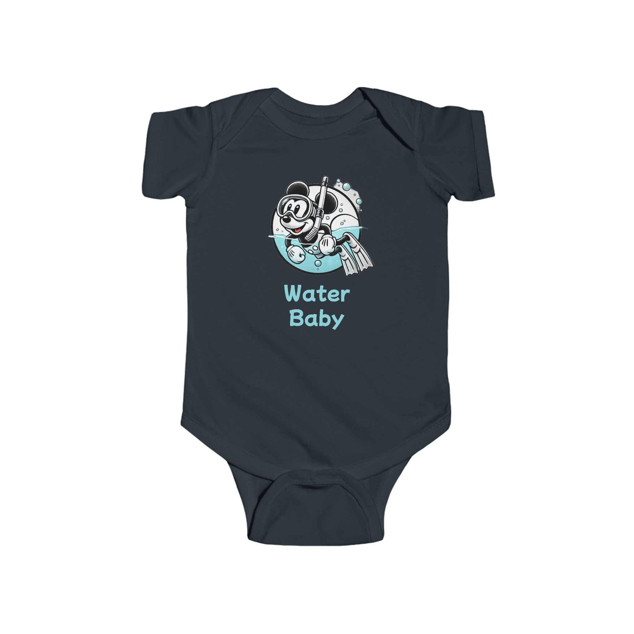 Infant Onesie, Mickey Mouse Snorkeling, Water Baby, Beach, Fun, Baby, Hawaii, Aulani, Disney Cruise, Disney World, Disneyland - Baby - Image 7