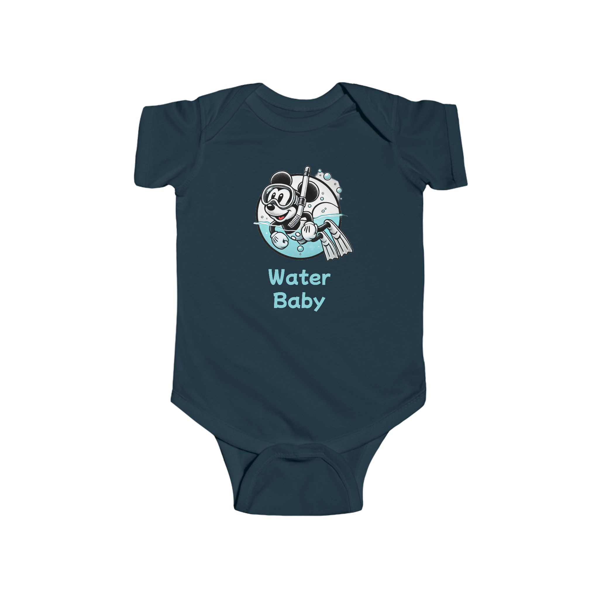Infant Onesie, Mickey Mouse Snorkeling, Water Baby, Beach, Fun, Baby, Hawaii, Aulani, Disney Cruise, Disney World, Disneyland - Baby - Image 10