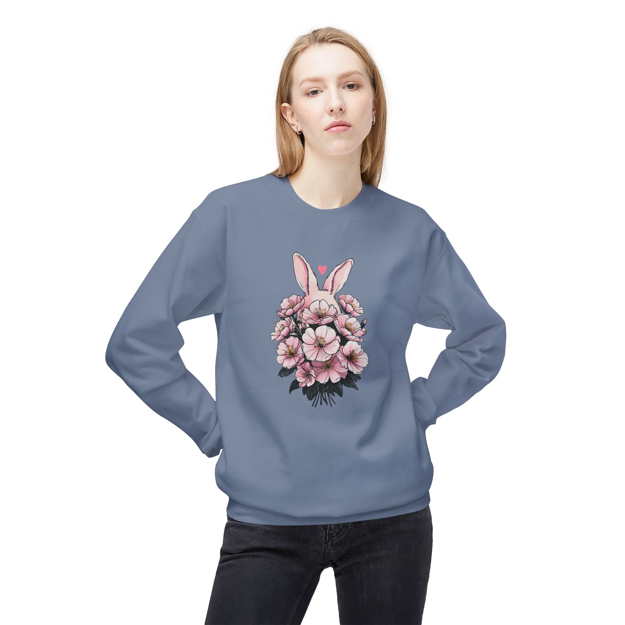 Spring/Easter Bunny Floral Crewneck Sweatshirt - Cute Easter Gift, Floral Sweatshirt, Spring Apparel - Image 11