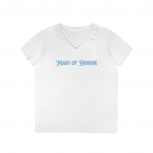 Maid of Honor V-Neck T-Shirt, Barbie Theme, Bachelorette Party Tee, Bridal Shower Shirt, Bridal Party Gift, Ladies' Shirt